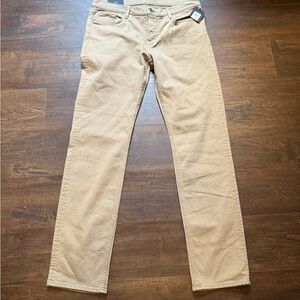 7 For All Mankind Men's Beige Slim Straight Jeans
